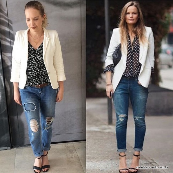 looks com blazer off white